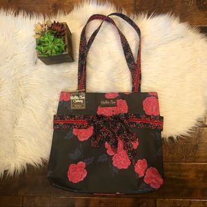 Matilda Jane Black Rose Tote Bag Heart Strings NEW